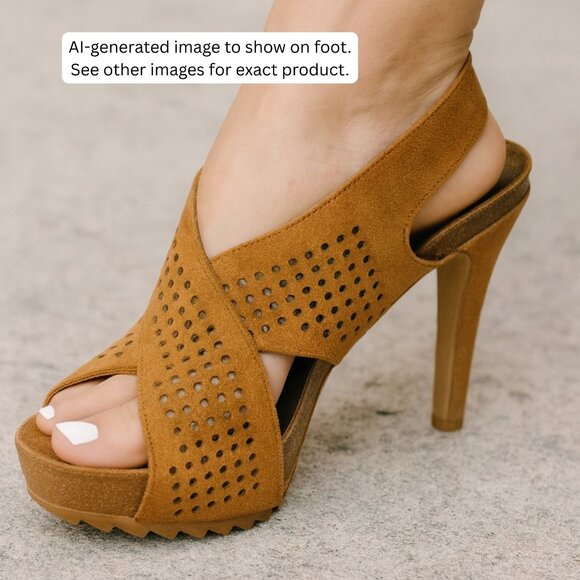 Pedro Garcia Tobacco Suede Cross Strap Platform Sandal | 4.25” Heel | Size 8.5 - Picture 4 of 15